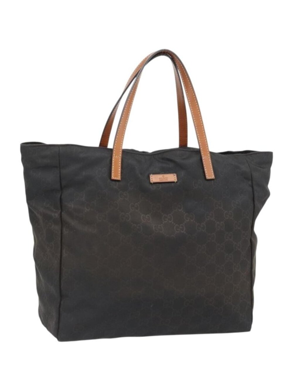 GUCCI GG Canvas Tote Bag Nylon Brown